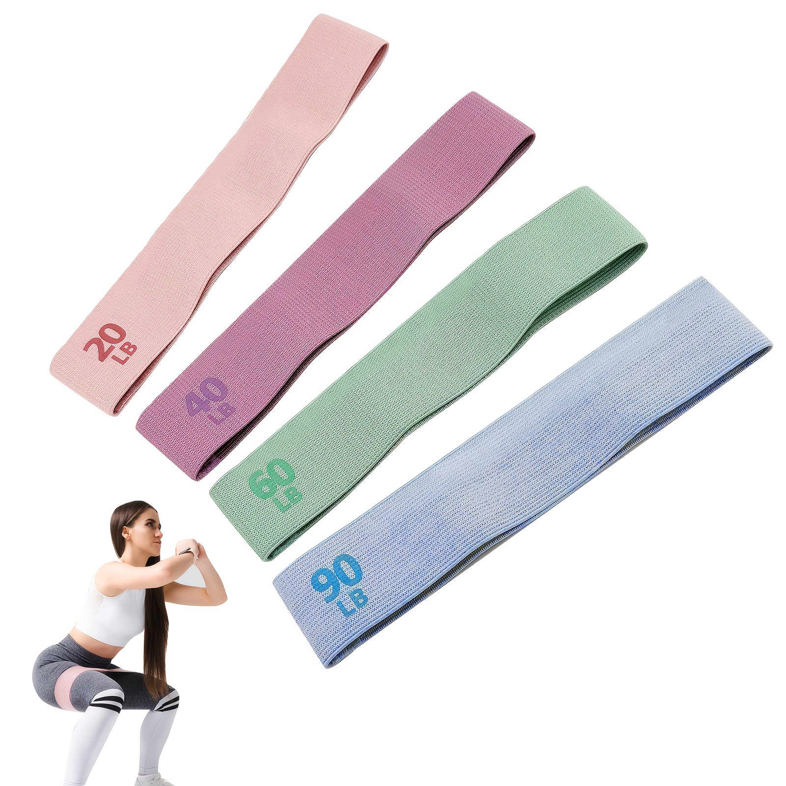 Pilates Yoga Core - 1Pc/4Pcs Fitness Resistance Bands with Weights,