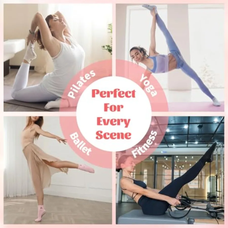 6 Pairs Pilates Socks with Gri - Pilates Yoga Ballet บทวิจารณ์และราคา