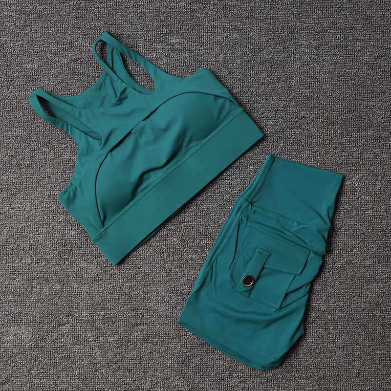Fitness Shorts Yoga Sets Women - Pilates Yoga Outfit บทวิจารณ์และราคา
