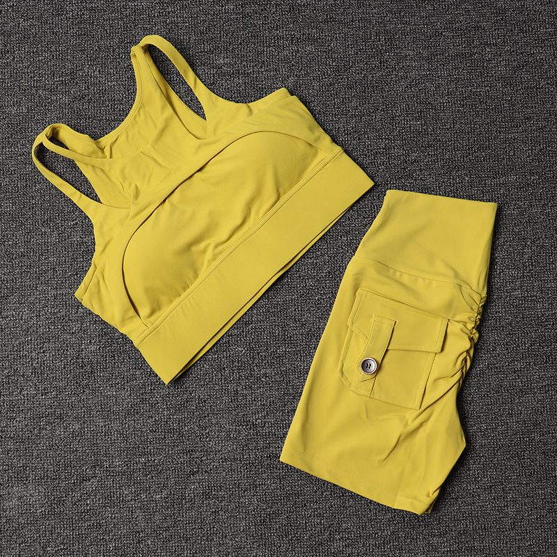 Fitness Shorts Yoga Sets Women - Pilates Yoga Outfit บทวิจารณ์และราคา