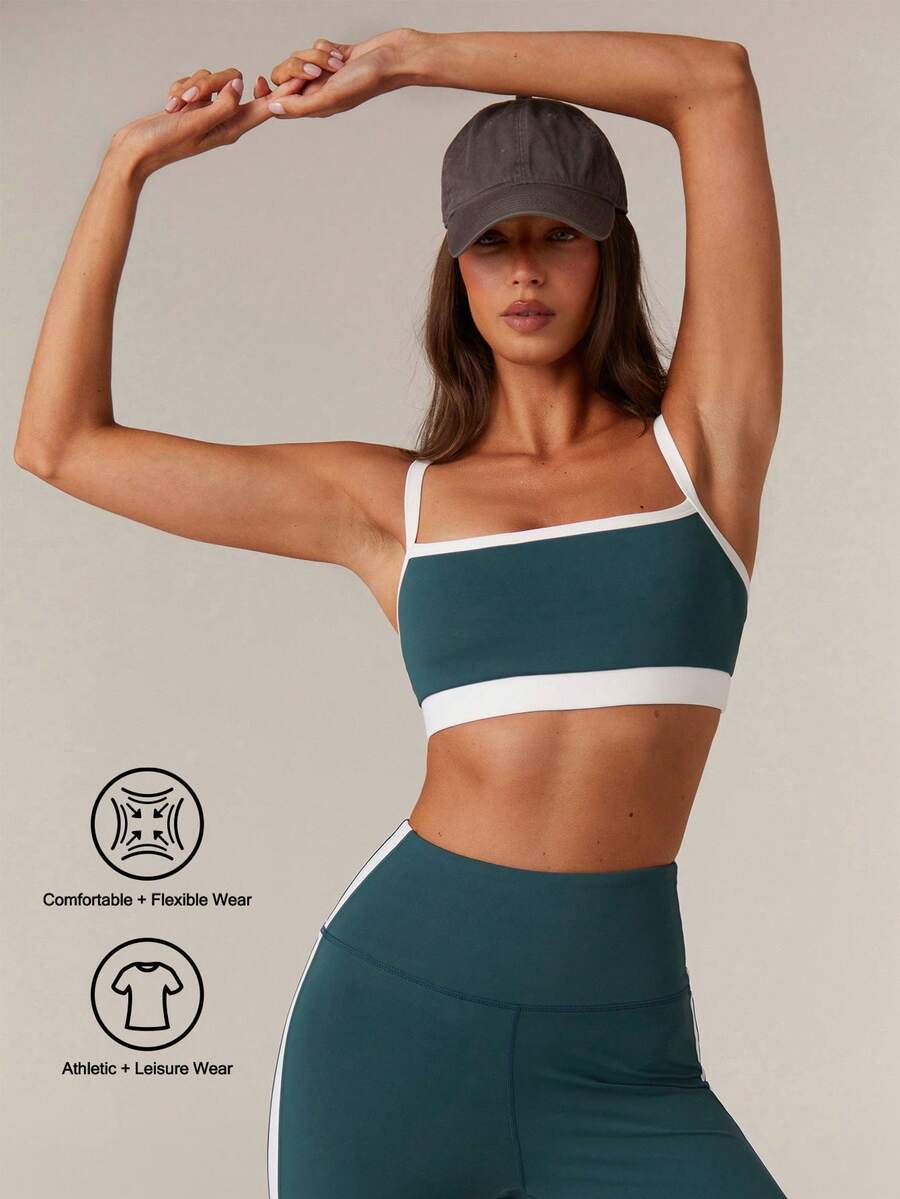Women Dark Green Contrast Pila - Pilates Yoga Outfit บทวิจารณ์และราคา