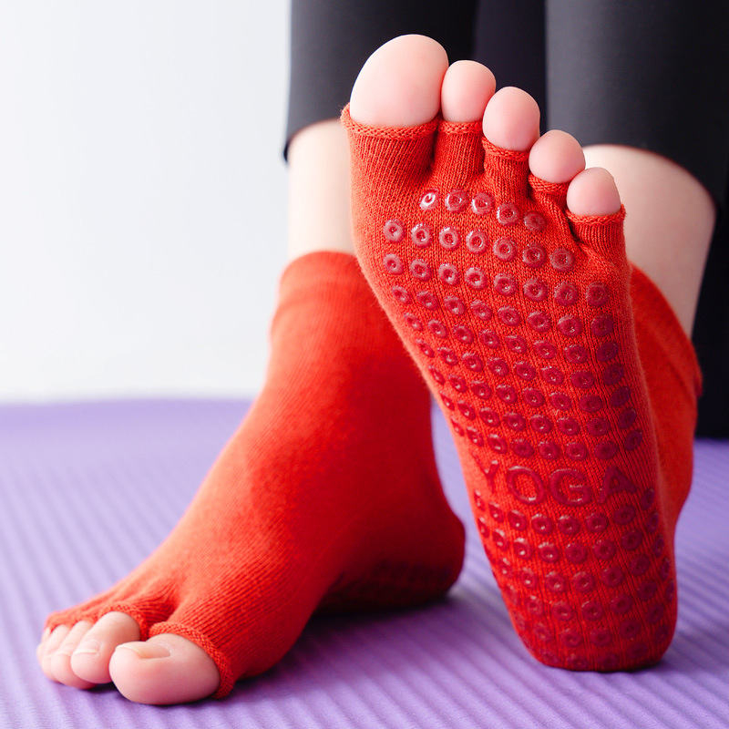 Yoga Socks Half Toe Anti-Slip  - Pilates Yoga Ballet บทวิจารณ์และราคา