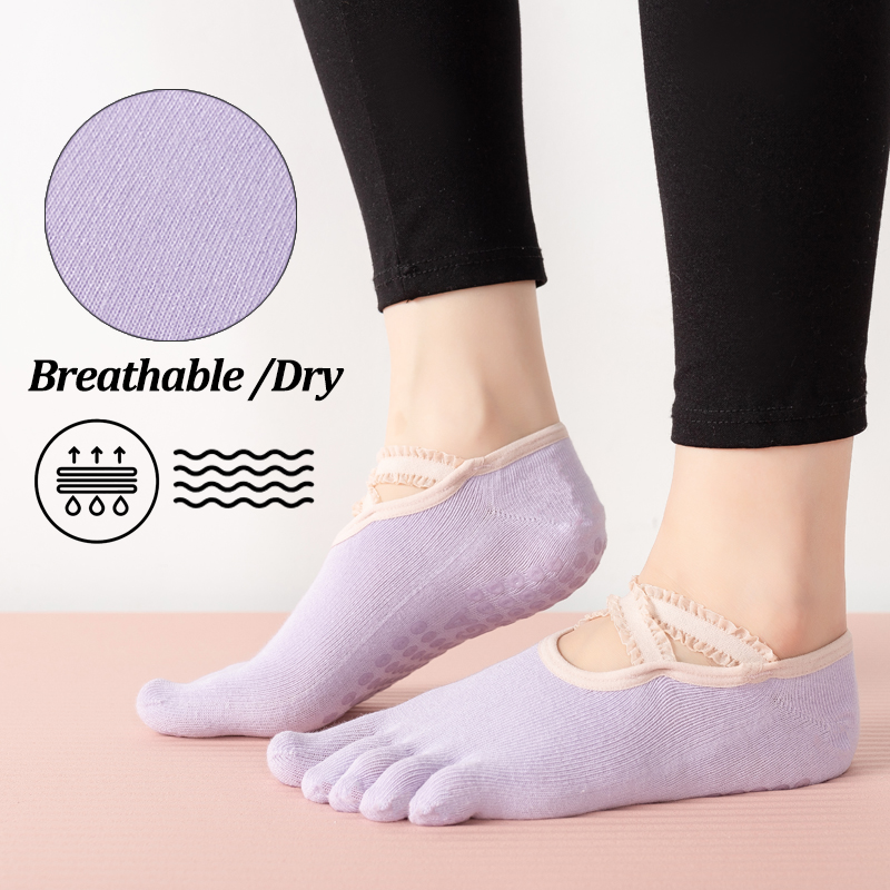 Ladies Non-Slip Pilates Socks  - Pilates Yoga Ballet บทวิจารณ์และราคา