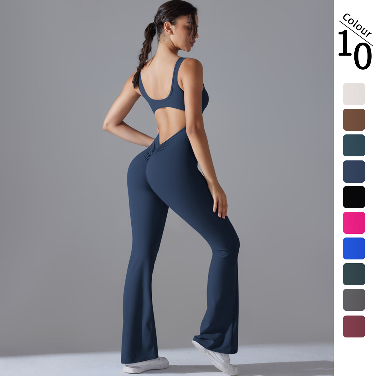 Sexy Back V Jumpsuit Gym Set W - Pilates Yoga Outfit บทวิจารณ์และราคา