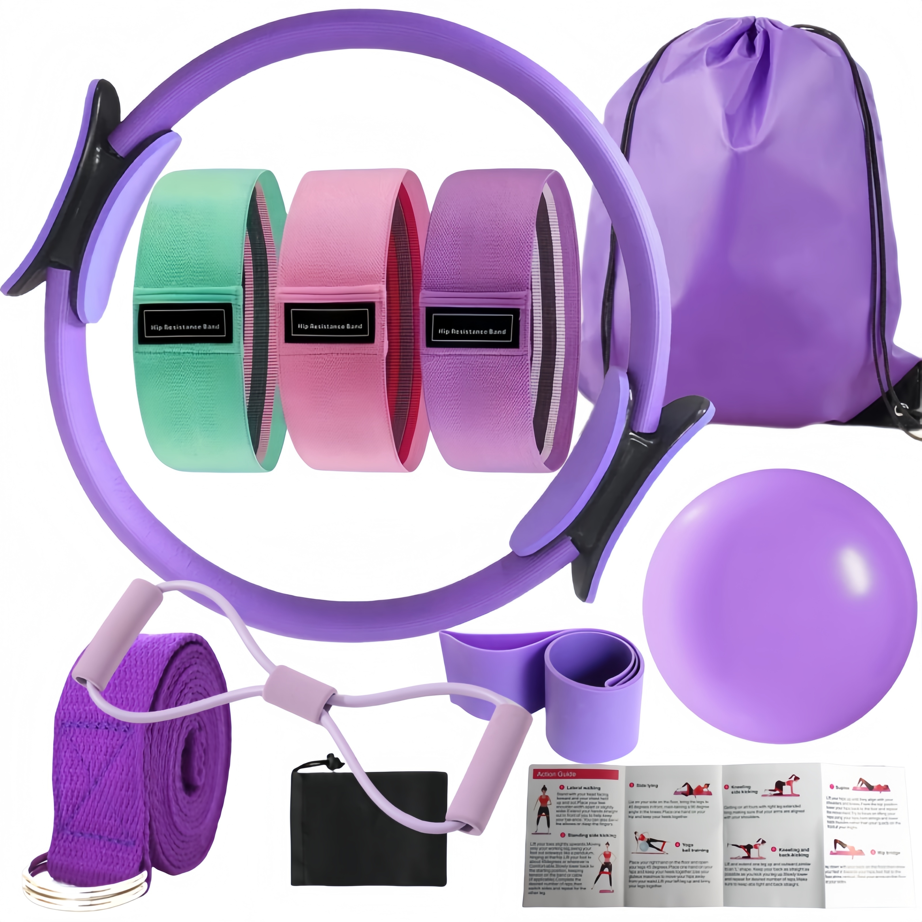 10-Piece Pilates Loops Yoga Ki - Pilates Yoga Kit บทวิจารณ์และราคา