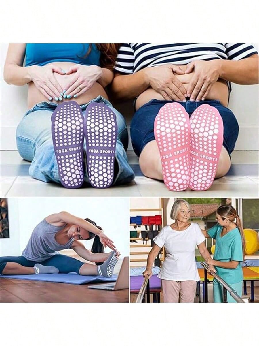 5 Pairs Women Double Stripe No - Pilates Yoga Ballet บทวิจารณ์และราคา