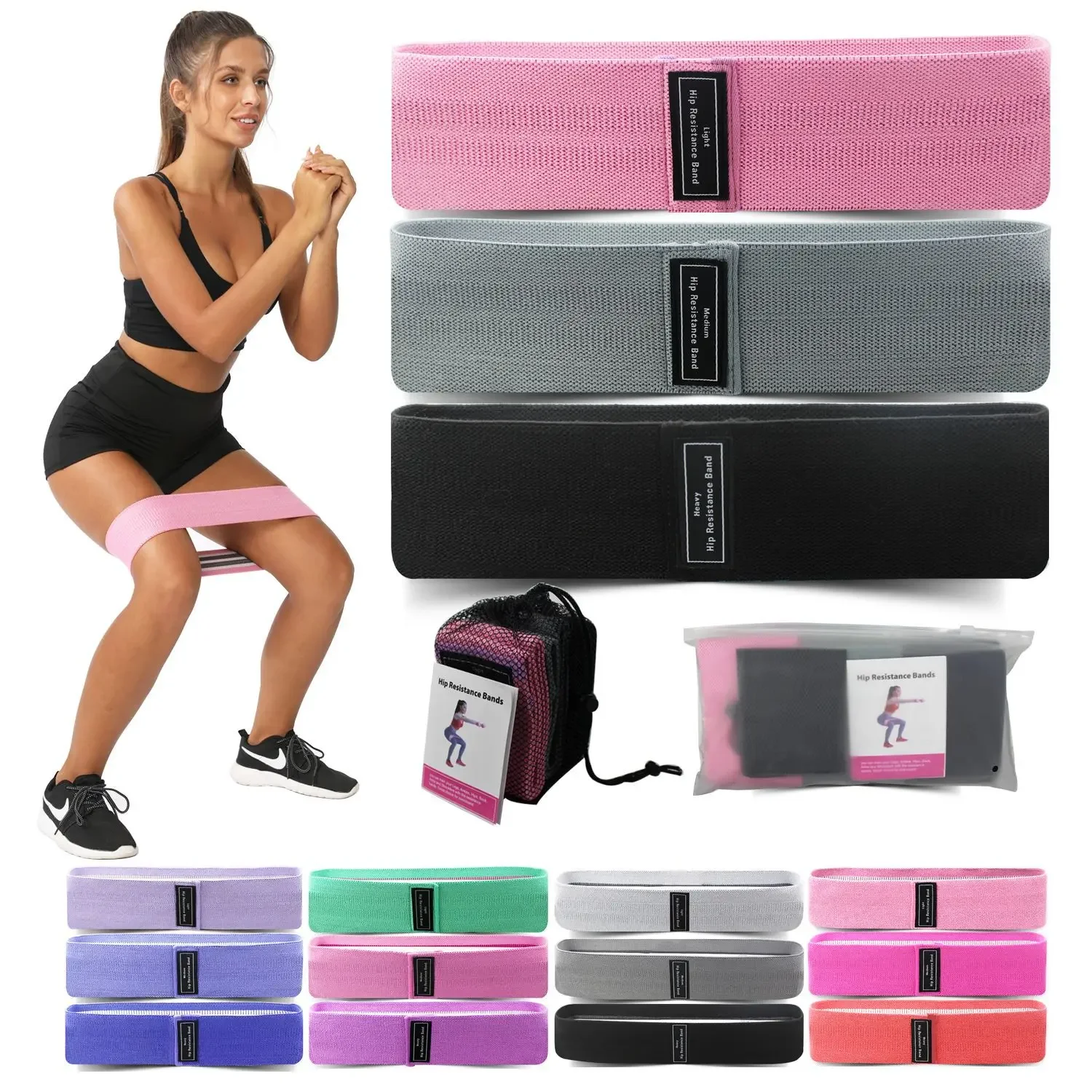 1/2/3PCS Elastic Bands Fitness - Pilates Yoga Core บทวิจารณ์และราคา