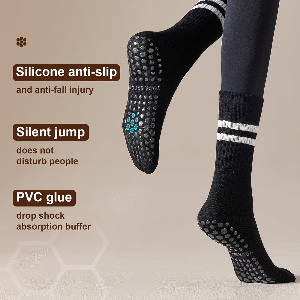 Yoga Pilates Socks with Grips  - Pilates Yoga Ballet บทวิจารณ์และราคา