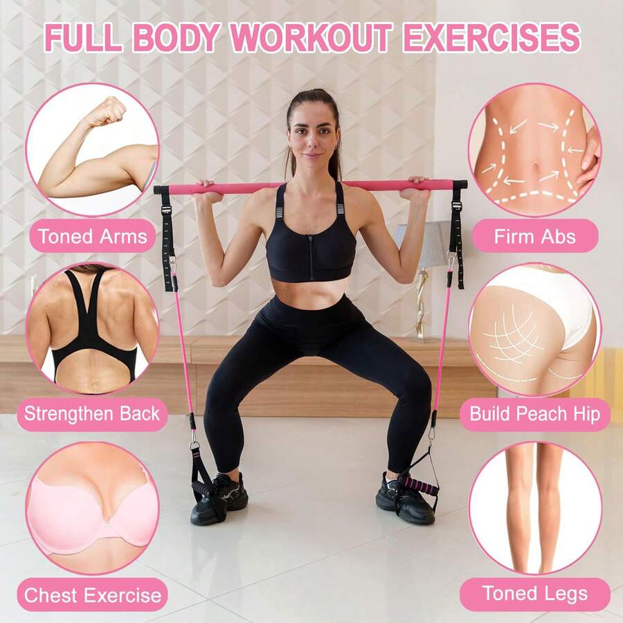 Pilates Bar Kit With 6x Resist - Pilates Yoga Kit บทวิจารณ์และราคา